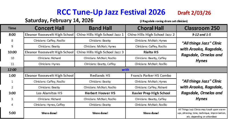 Tune Up Festival schedule for 2026